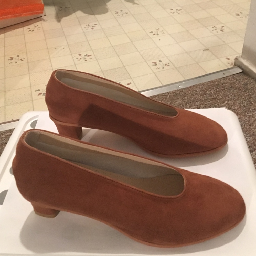 NOT RACHEL COMEY. hand made glove heels - no brand