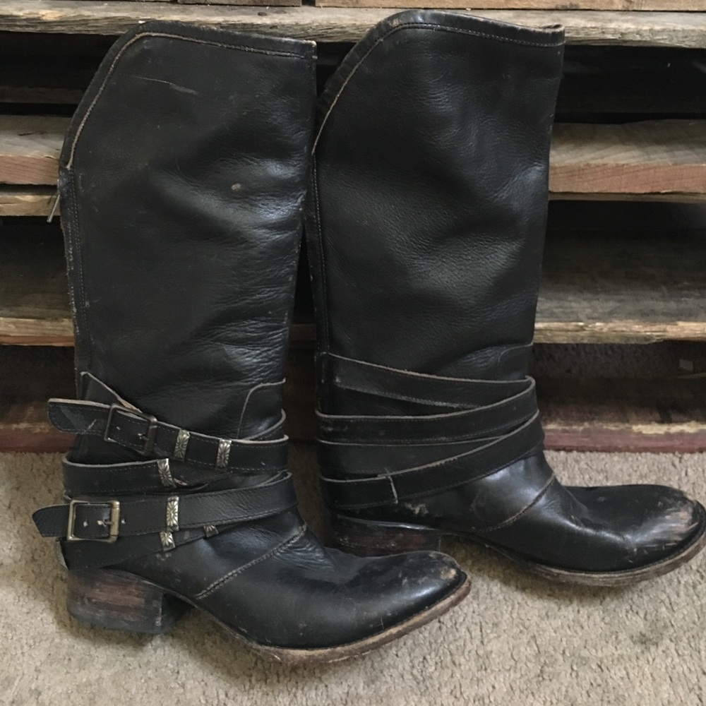 FREE BIRD western tall boots with buckles