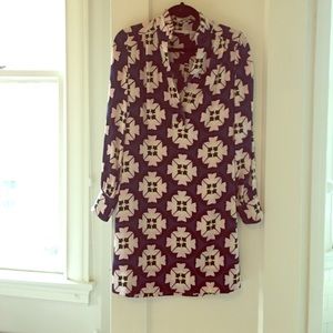 DVF Silk Printed Long Sleeve Tunic w/ pockets!