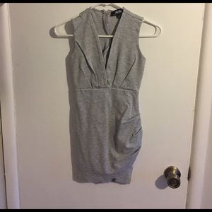 Lulu's grey cocktail hour wrap dress
