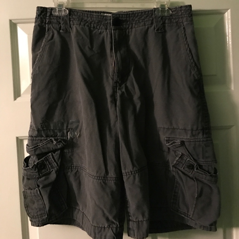 Grey/Black Aeropostale Cargo Shorts