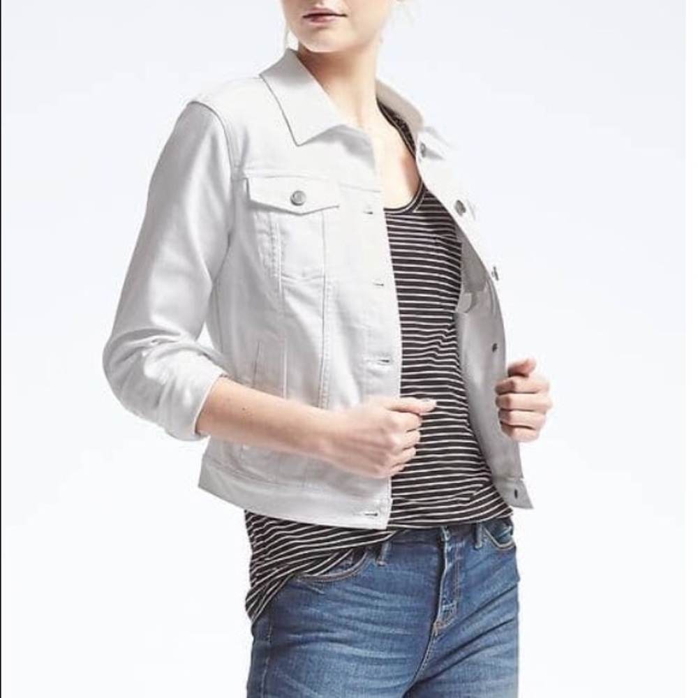 Banana Republic White Jean Jacket