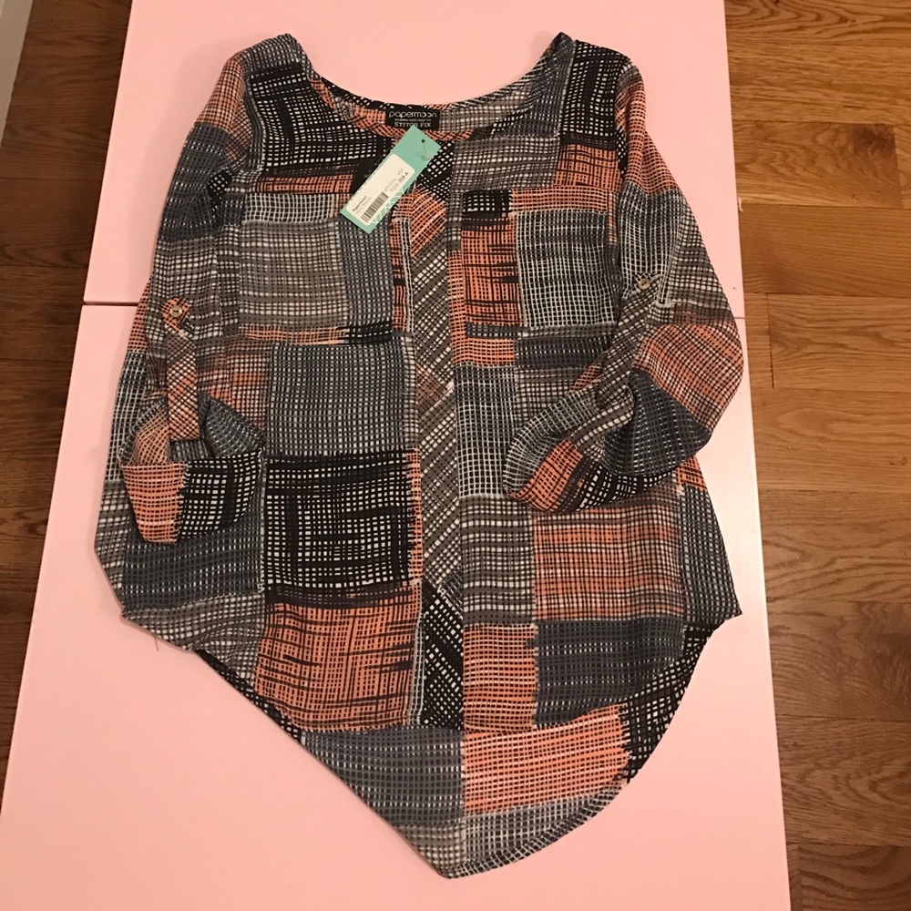 NWT Papermoon multicolor pattern blouse, XSP