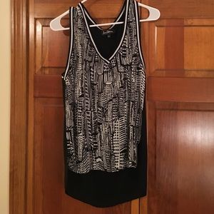 Sam Edelman black and white sleeveless blouse