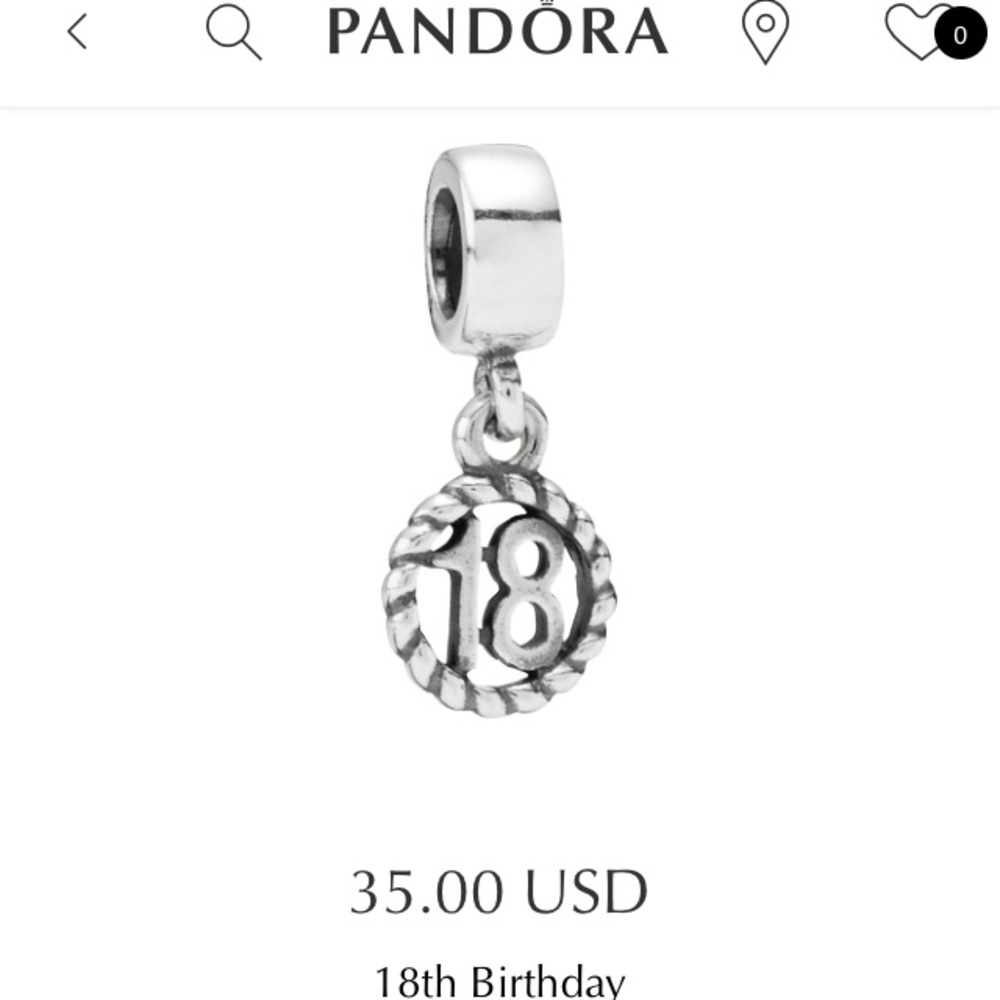 Pandora 18th Birthday Charm