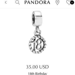 Pandora 18th Birthday Charm