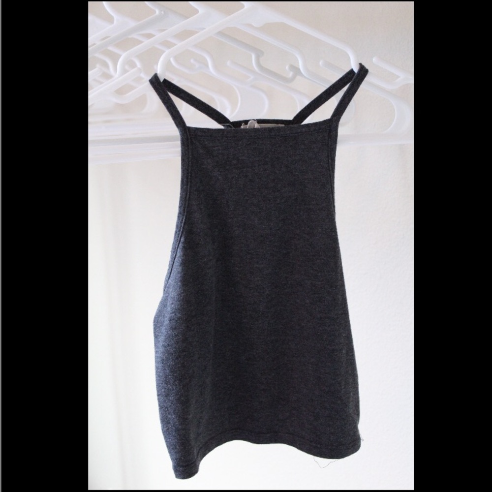 Grey halter crop top