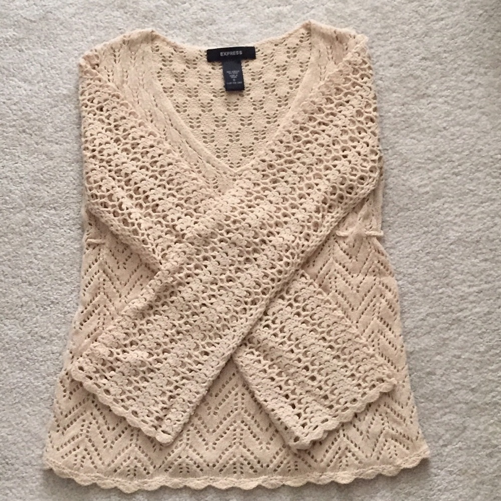 Express long-sleeved crotchet sweater, sz S