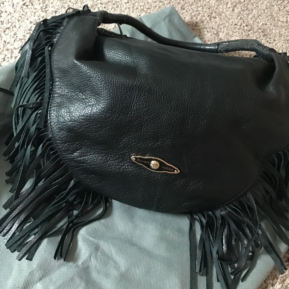 Elliott Lucca Black Leather Hand Bag