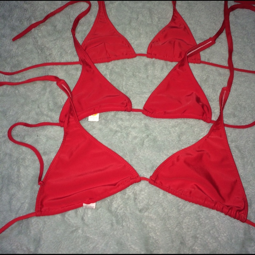 BRAZILIAN RED BIKINI TOPS