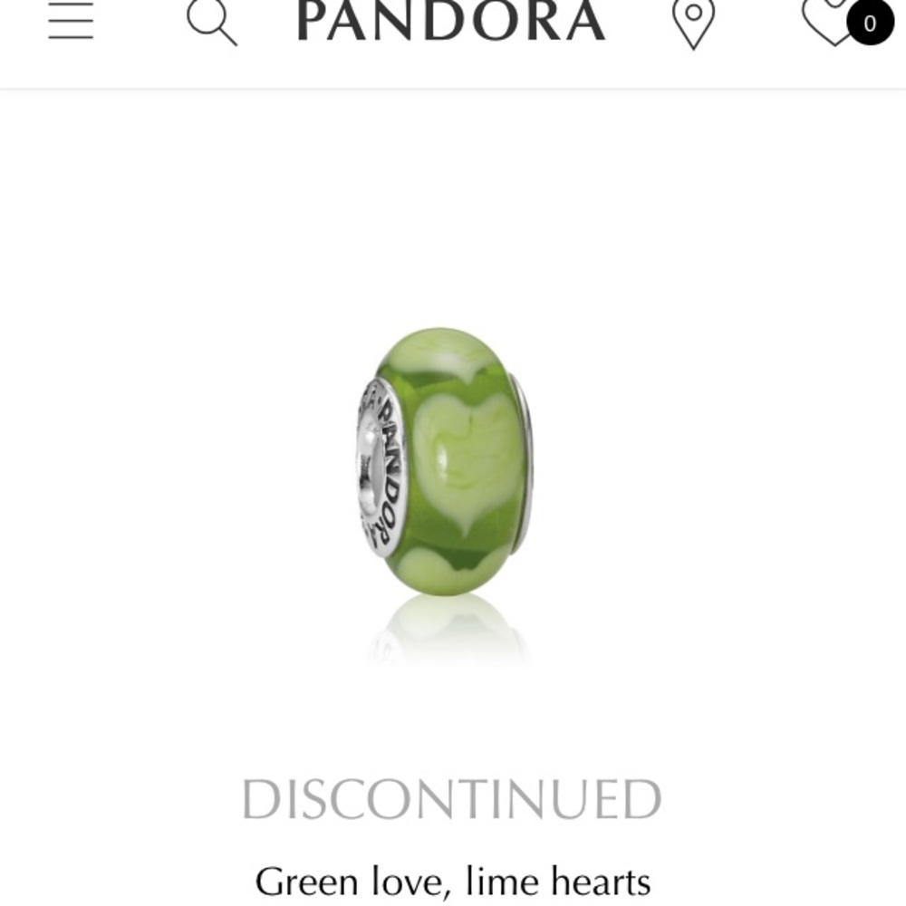 Green Love, Lime Hearts Pandora Glass Charm