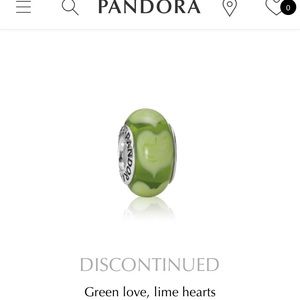 Green Love, Lime Hearts Pandora Glass Charm