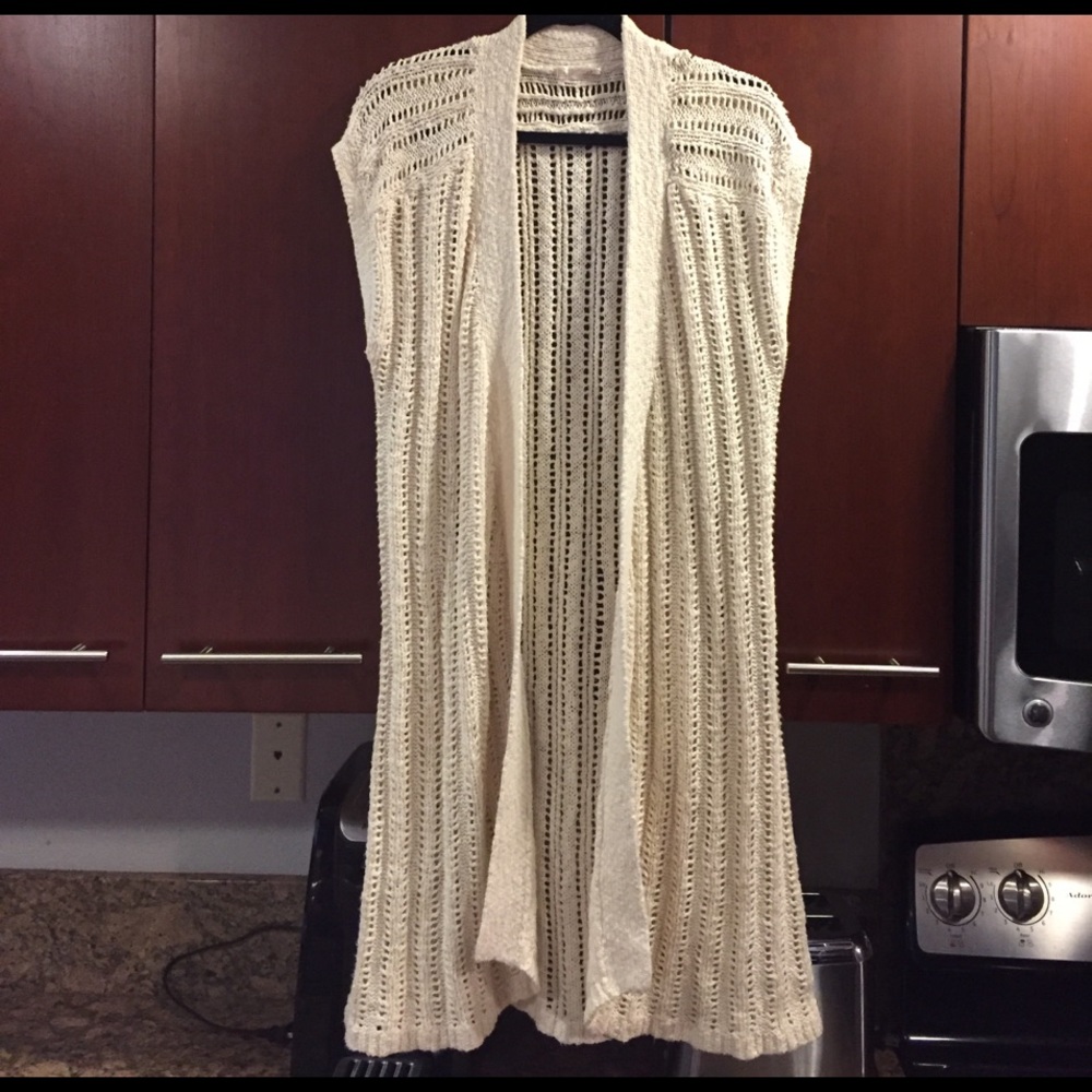 Open knit midi duster Boho Bohemian festival