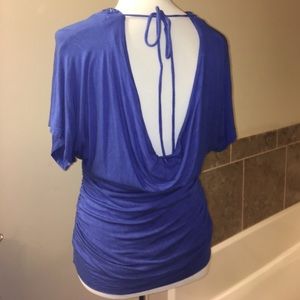 Blue top with sexy tie back