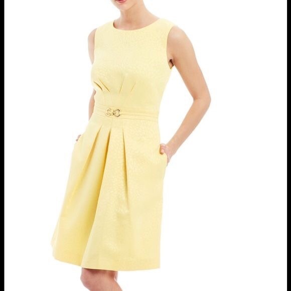 tahari yellow dress