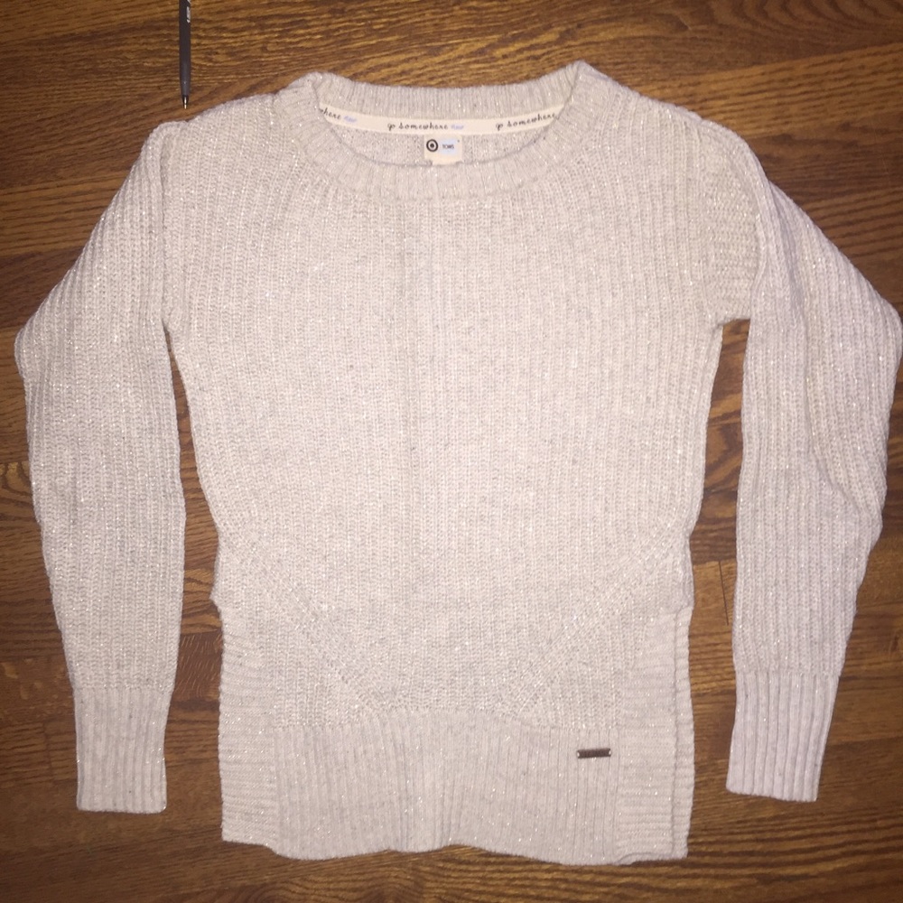 TOMS oatmeal colored sweater...Size XS