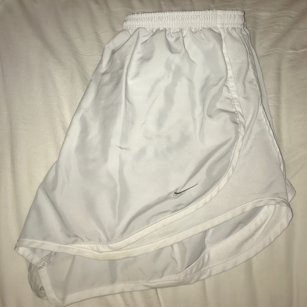 White Nike dri fit shorts