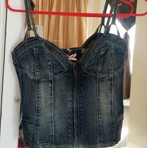 guess denim bustier