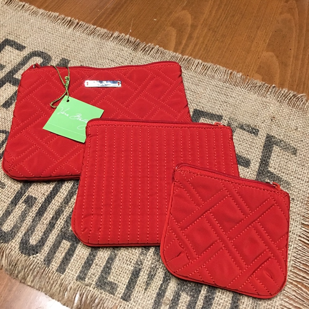 Vera Bradley cosmetic bag trio red