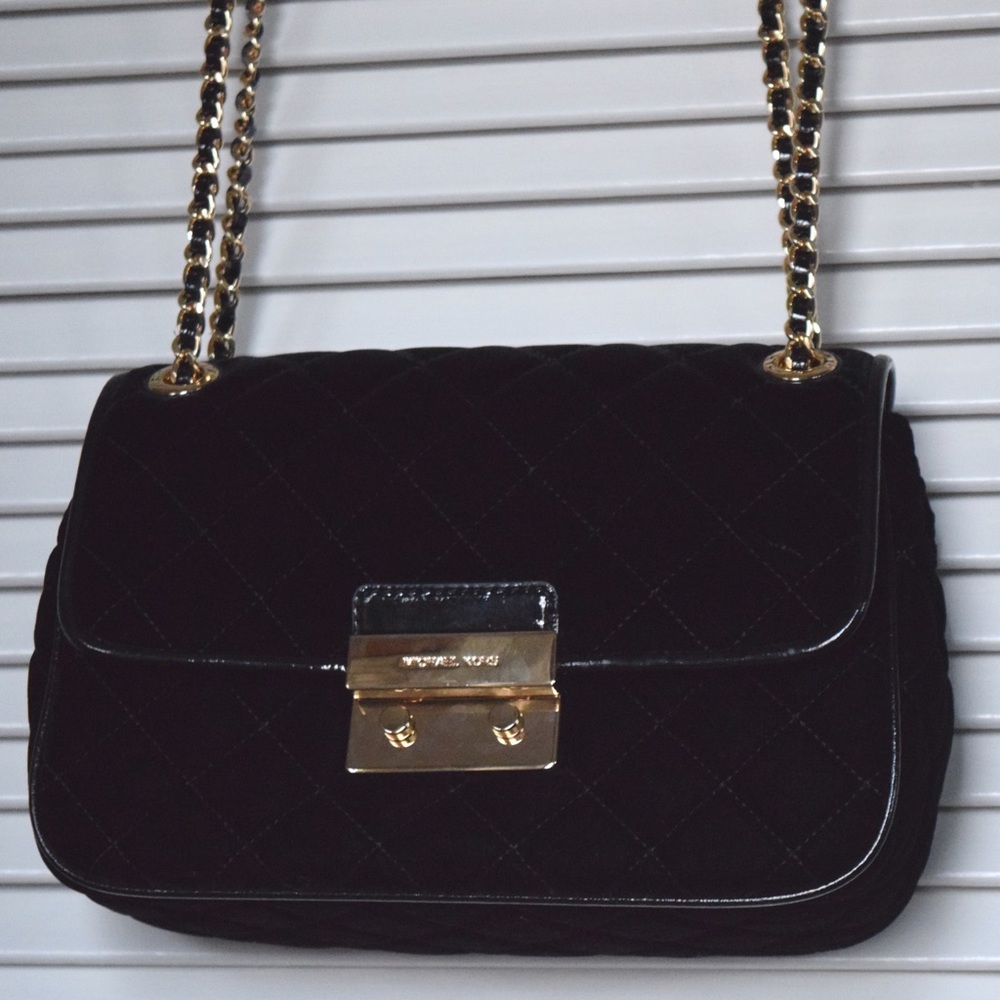 Michael Kors Black Sloan Large Chain Shoulder -NEW