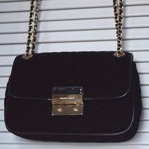 Michael Kors Black Sloan Large Chain Shoulder -NEW