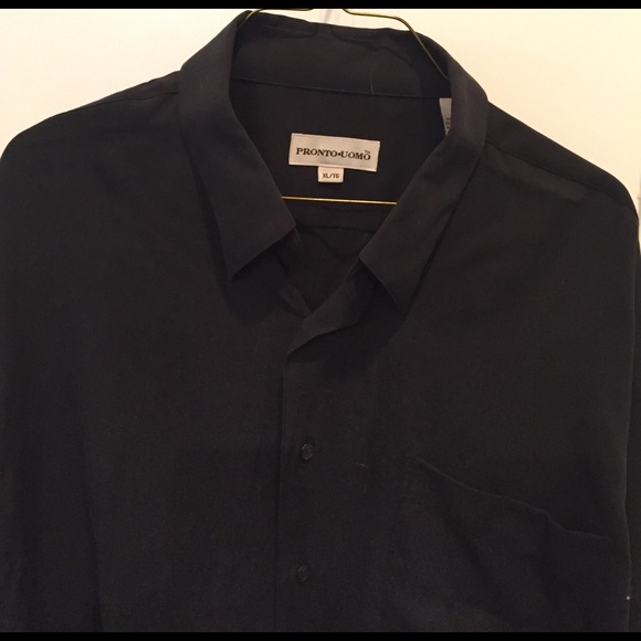 Men's Pronto Uomo Shirt Black - Picture 1 of 4