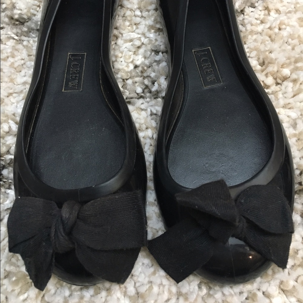 J CREW Jellie Bow Flats Black