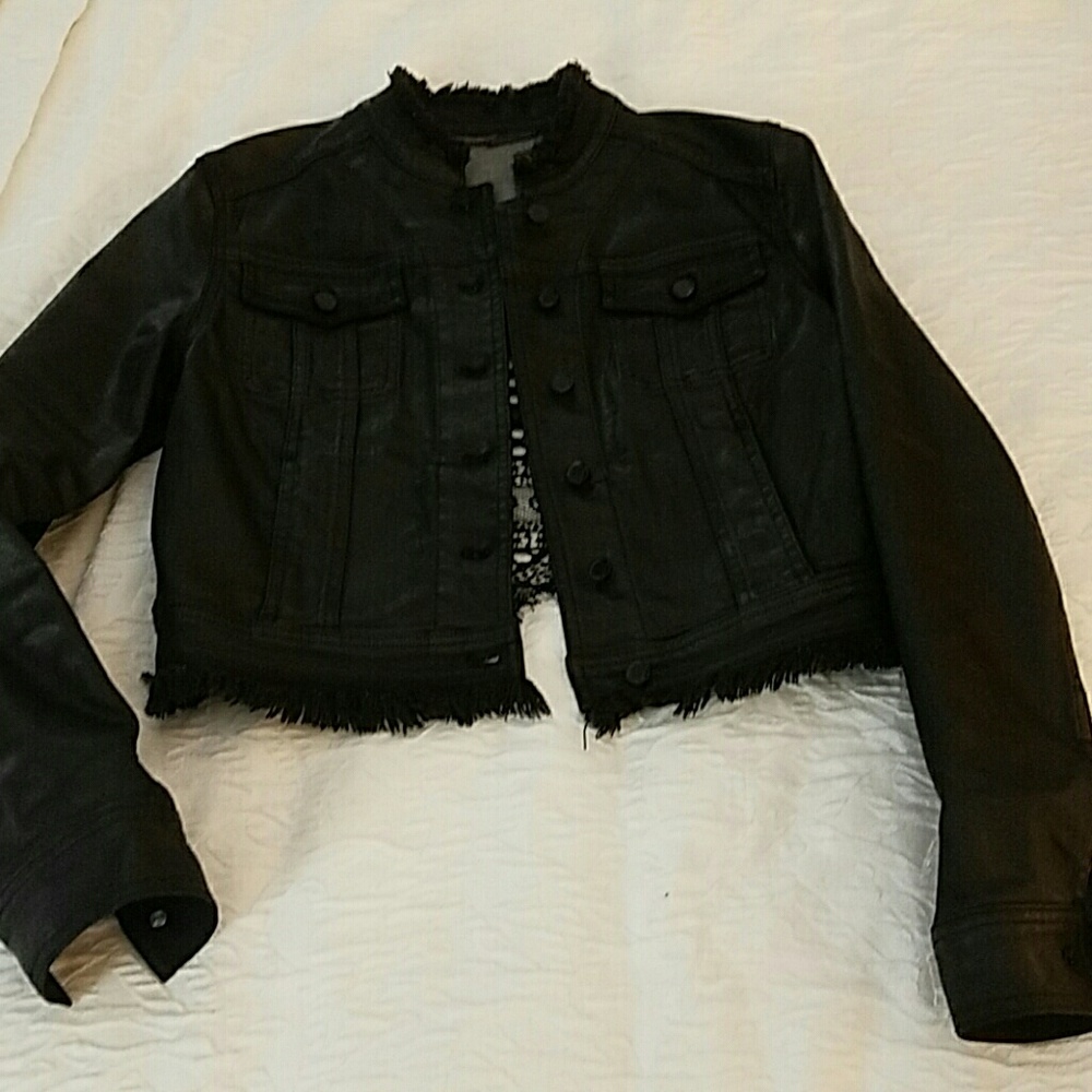 Elie Tahari Jean jacket with lace back