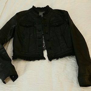Elie Tahari Jean jacket with lace back