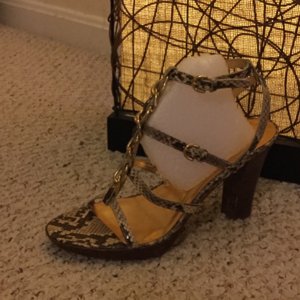 Coach vintage snakeskin platform sandals