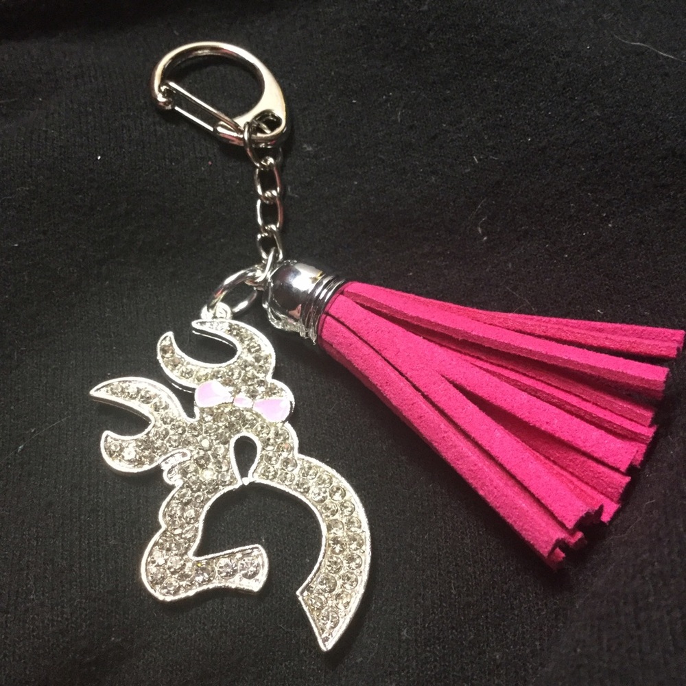 Browning Girl Deer Head Rhinestone ✨Key Fob