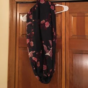 Navy printed infinity scarf