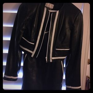 Real leather jacket and dress