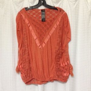 Free people slouchy orange shirt