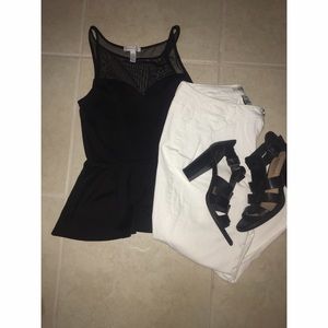 Charlotte Russe Black peplum top