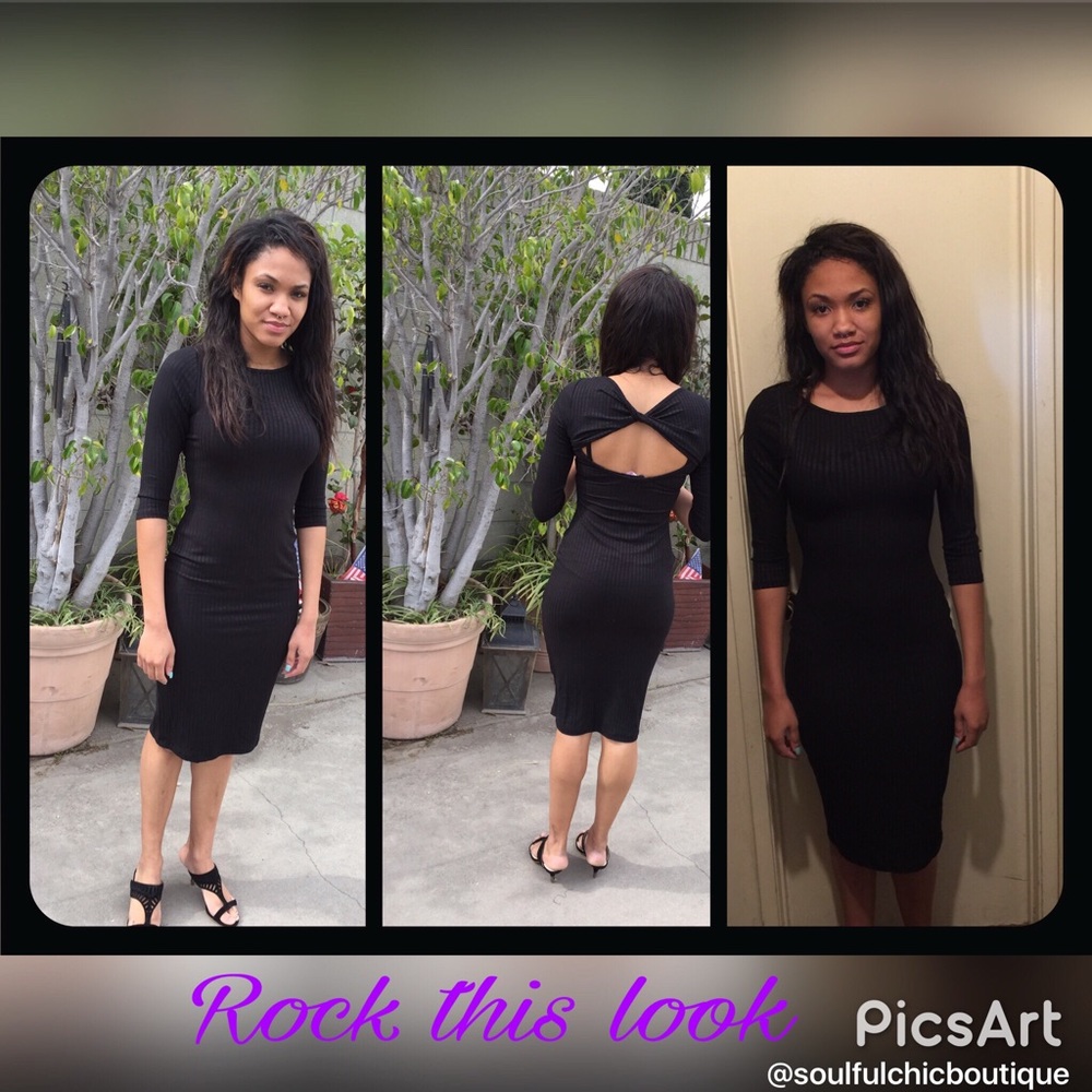 Twisted open back midi dress