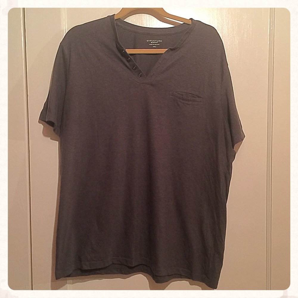 {Structure} Slim Fit Gray Top, XXL