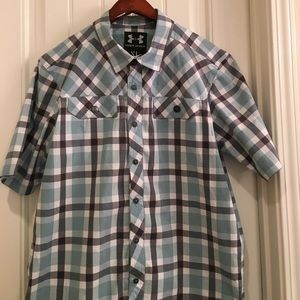 An underarmour button down shirt