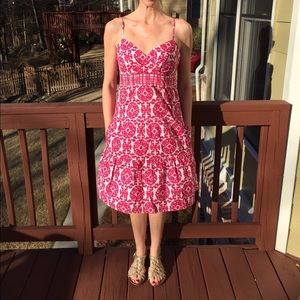 Beautiful bright pink and white Sundress