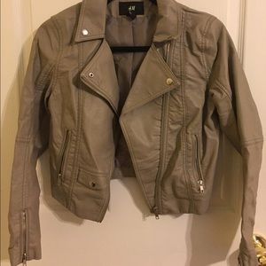 Tan faux leather jacket