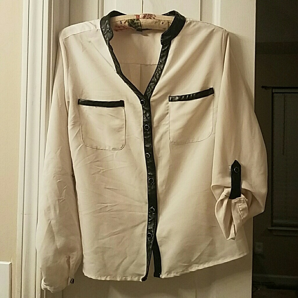 Satin button down blouse