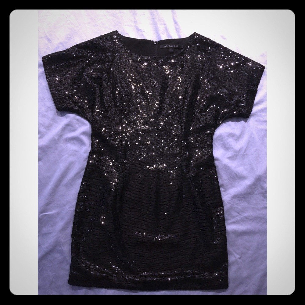 Boundary & Co black sequin dress