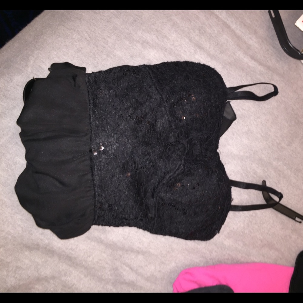 black sequined hoco dress