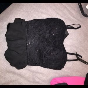 black sequined hoco dress