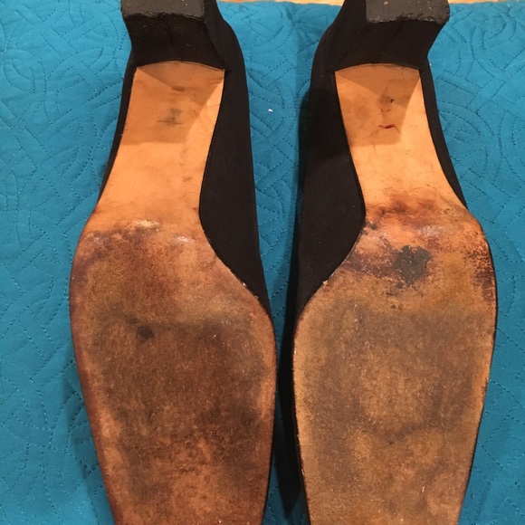 Black block-heeled pumps by Sacha London, size 10. - Picture 3 of 3