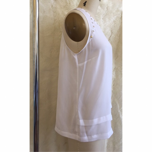 Michael Kors Sleeveless Studded Eyelet Tank Top - Picture 4 of 6