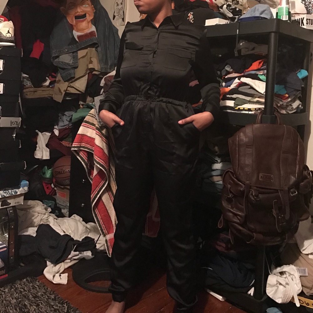 Black stain jumpsuit