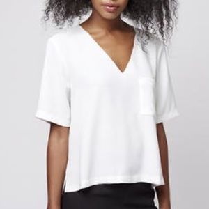 Topshop Raw Edge V-Neck Tee