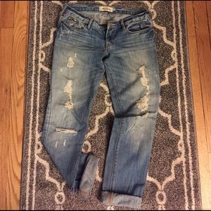 abercrombie destroyed detail boy friend jeans
