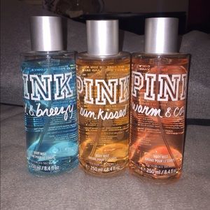 set of 3 PINK body mist